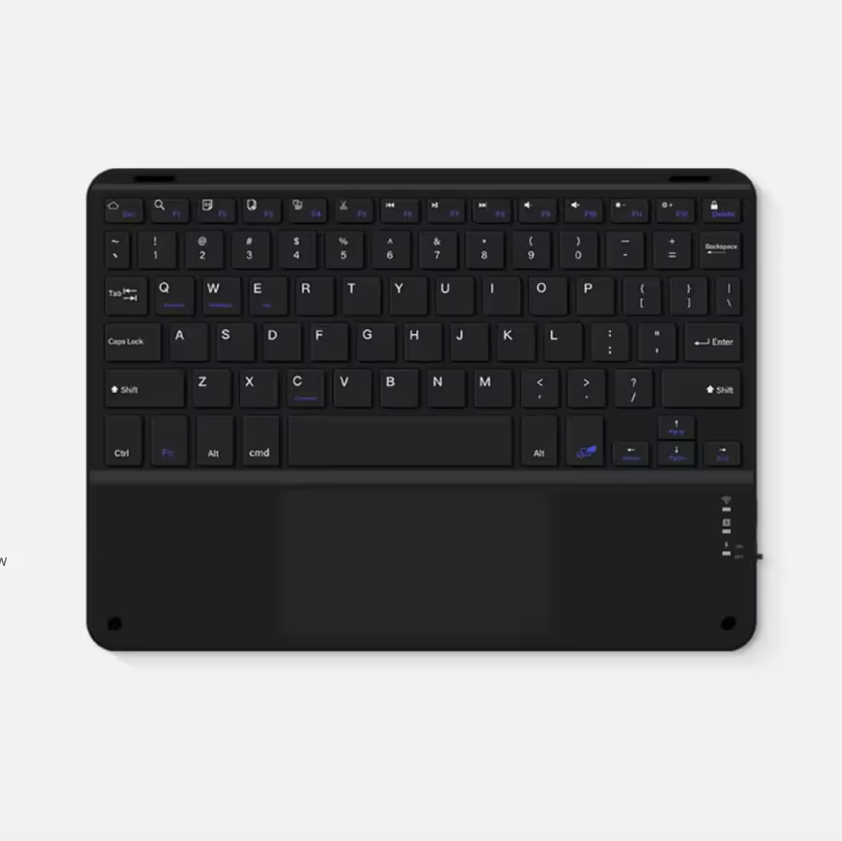Wireless Touchpad Keyboard 10-Inch Rechargeable – Slim Multi-Device Keyboard (eng+arab)