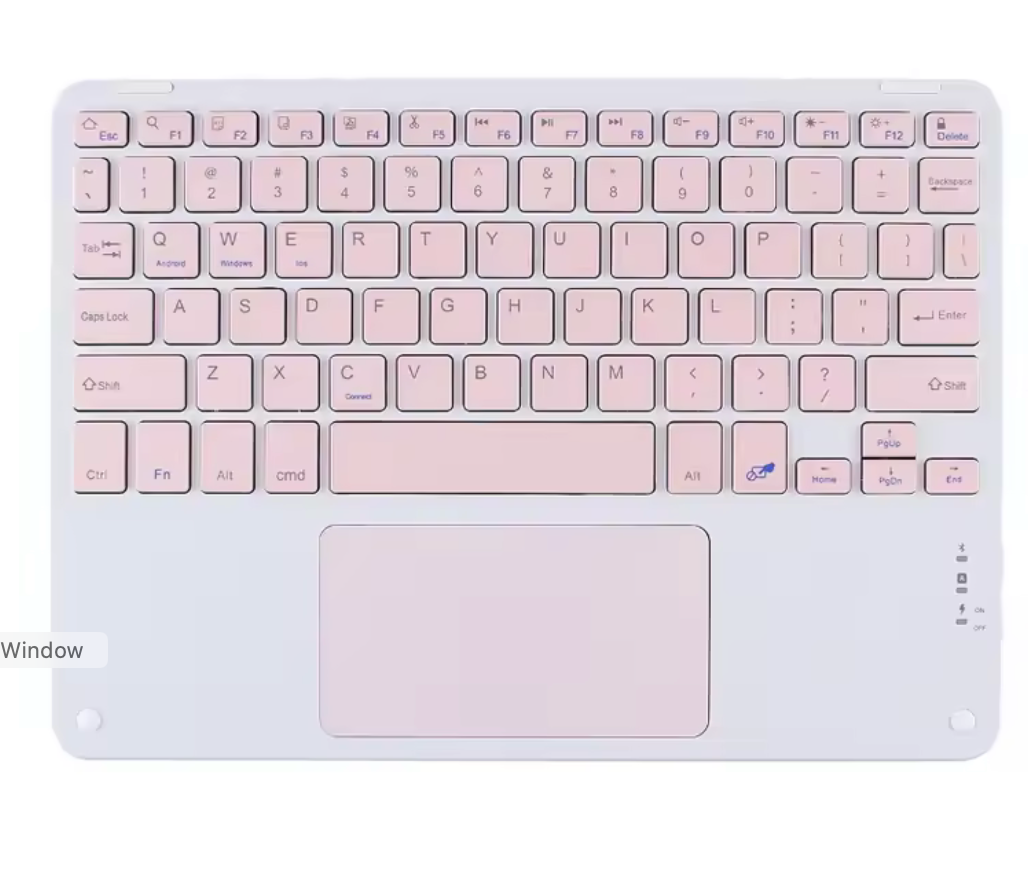 Wireless keyboard built-in touchpad close-up