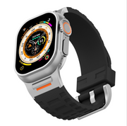 Rugged ridged silicone sport band Apple Watch front view