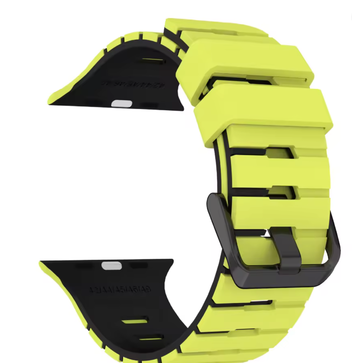 Two-tone silicone sport band for Apple Watch in lime and black