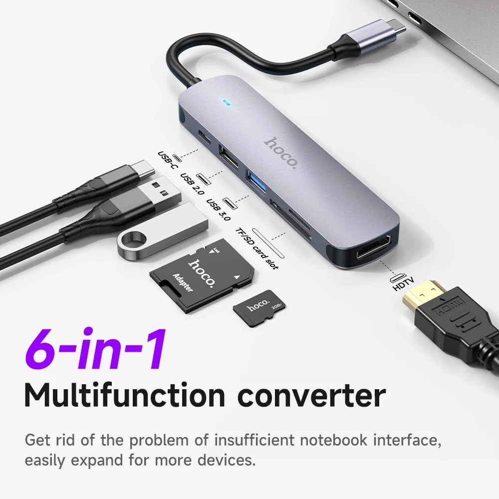 HOCO HB28 USB-C hub ports