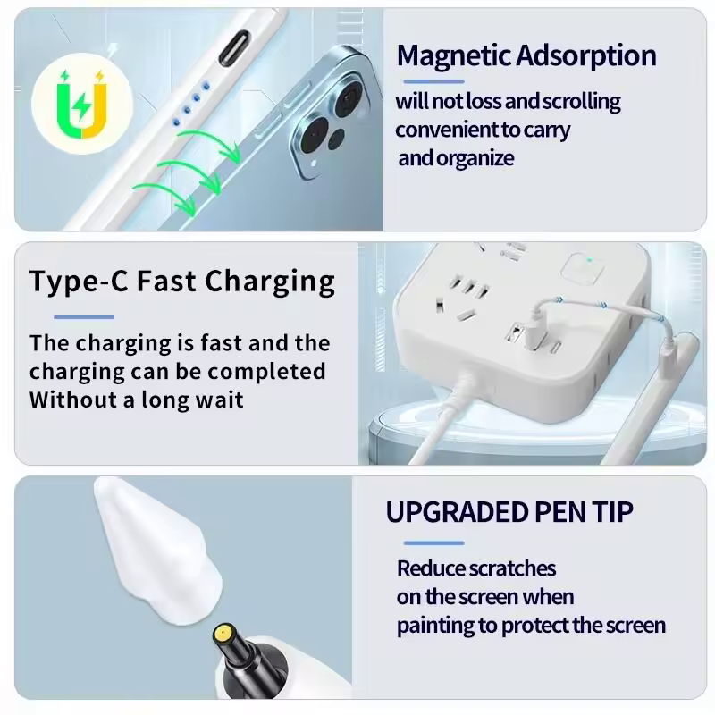 Universal Stylus Pen for iPad, Tablets & Smartphones – Fast Charging & Magnetic