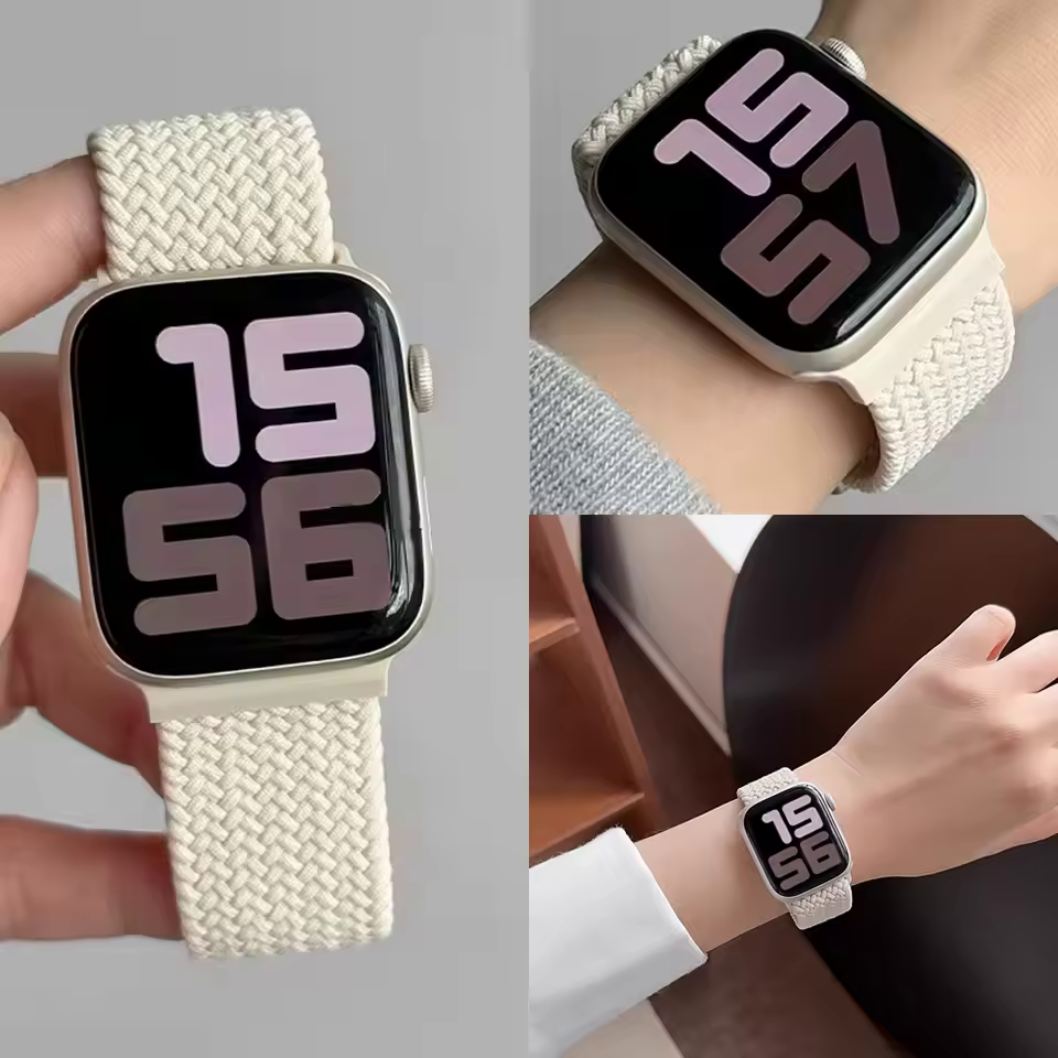 Braided Solo Loop Apple Watch Band – Pink Color