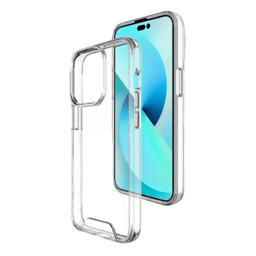SPACE shockproof clear rubber case iPhone 17 front view
