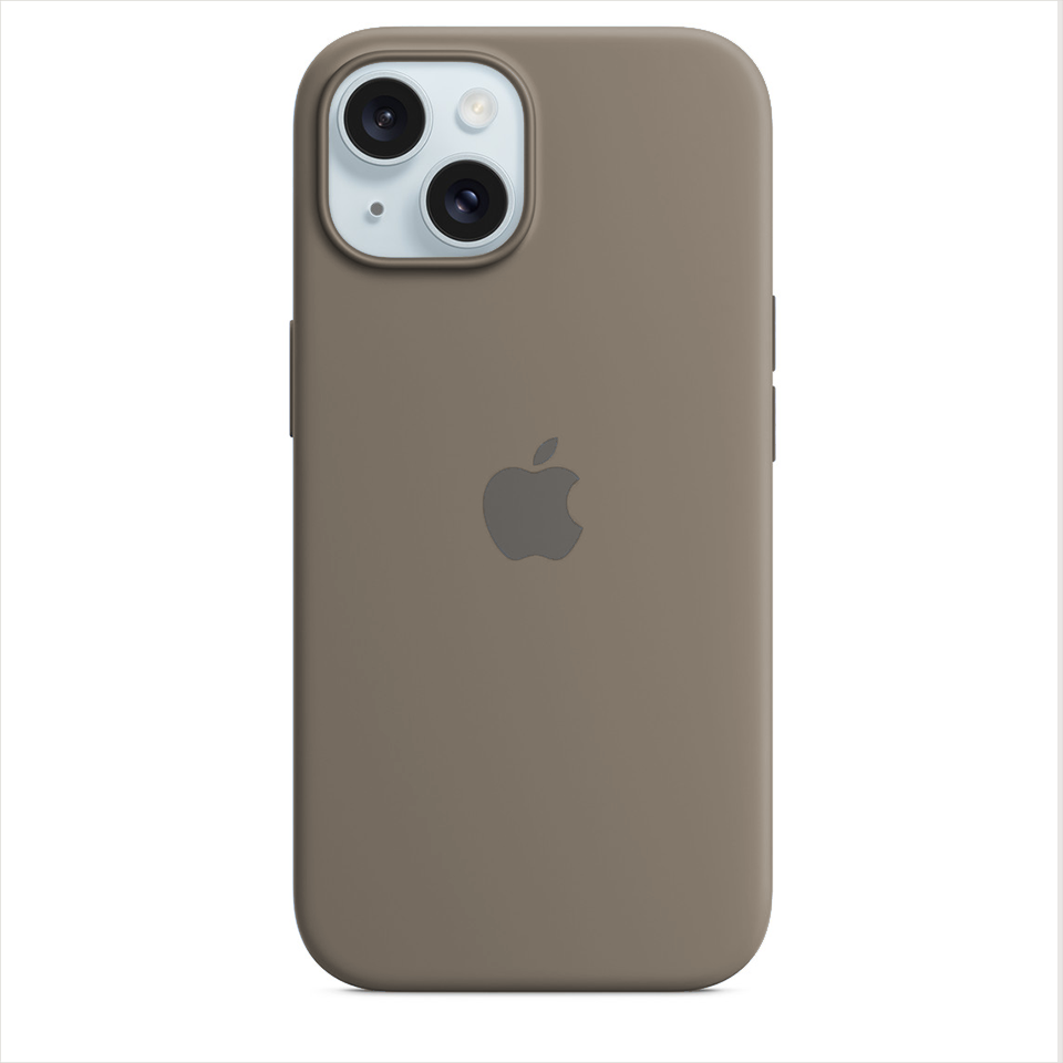 iPhone 15 Plus Silicone Case – Stone Gray Color