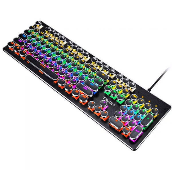 T-Wolf T75 Mechanical Gaming Keyboard – RGB Backlit, Wired Connection