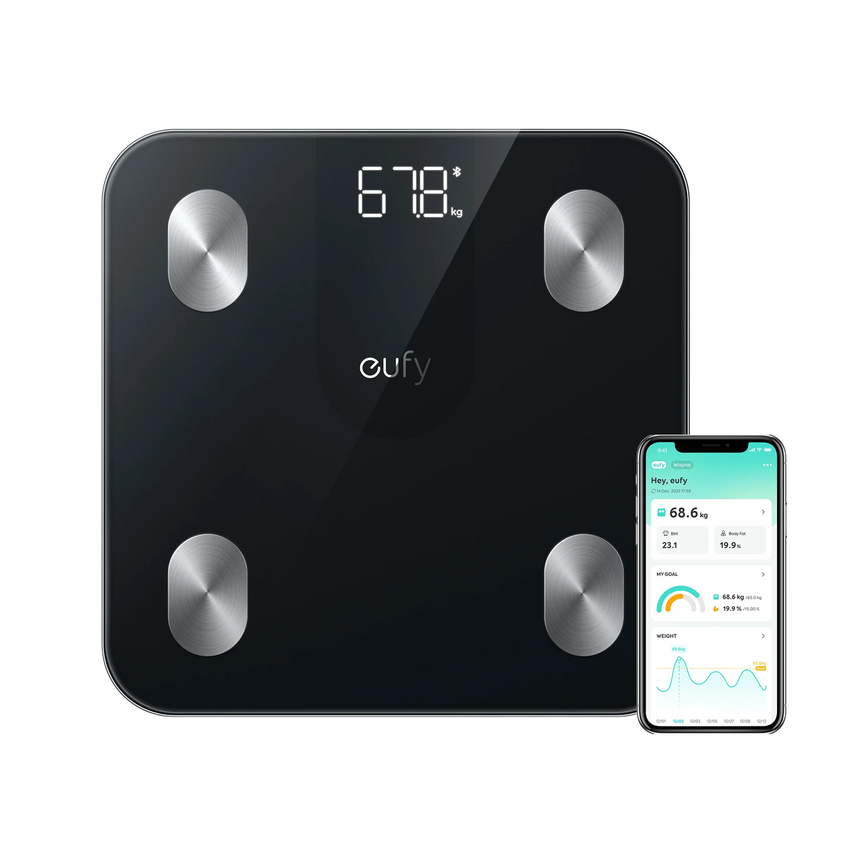 eufy Smart Scale A1 - Bluetooth Body Composition Scale, Black