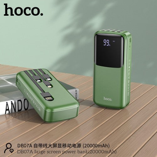 HOCO DB07A portable charger charging multiple devices at once.
