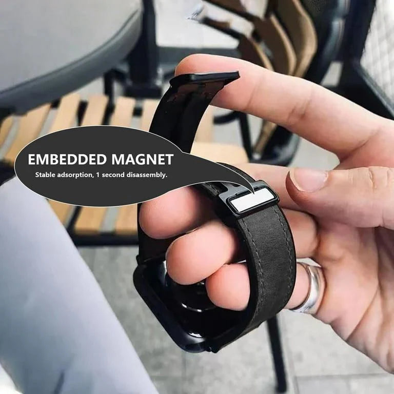 Magnetic Leather Apple Watch Band – Premium Comfort Strap