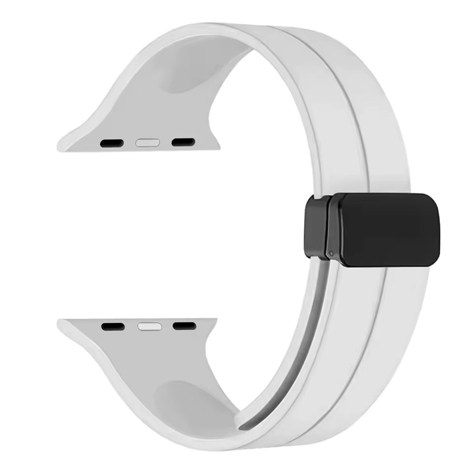Magnetic Silicone Apple Watch Band – White
