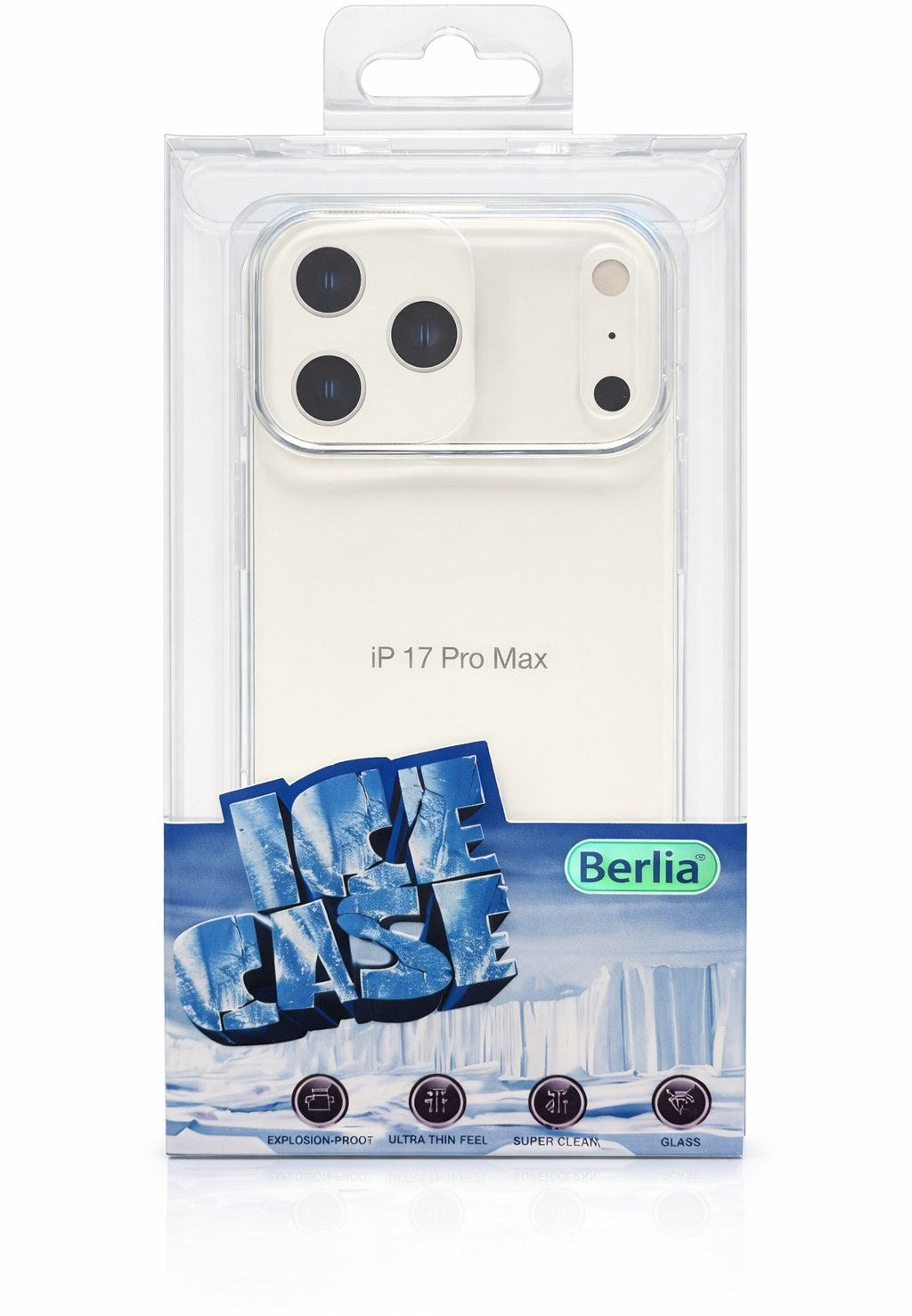 Berlia Ice Case for iPhone 17 Pro & 17 Pro Max – Ultra Slim Crystal Clear Plastic Cover