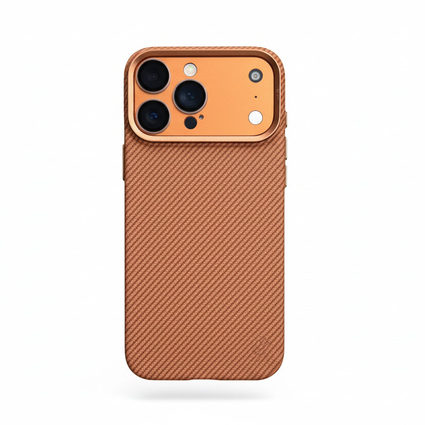Carbon Fiber Protective iPhone 17 Pro Case – Black Front View