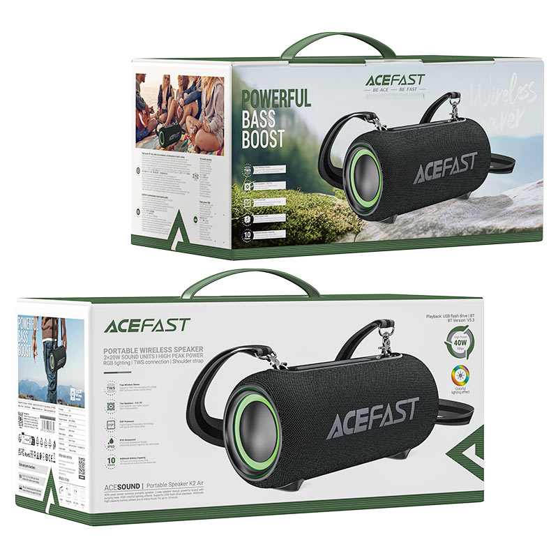 Wireless portable speaker with RGB lighting by ACEFAST