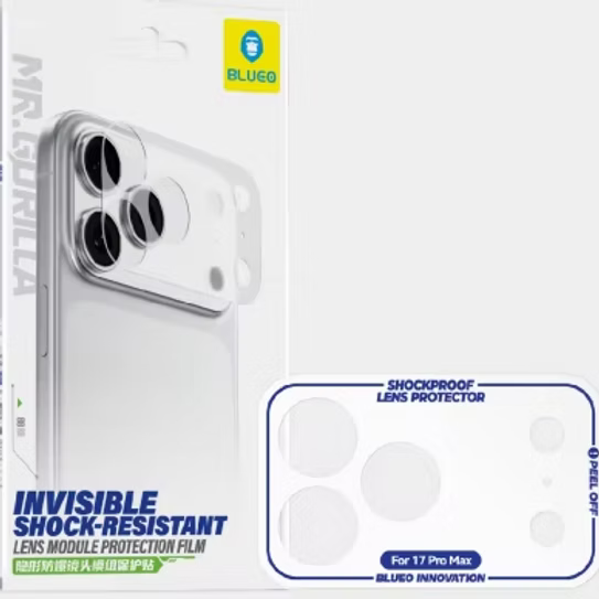 Blueo invisible film installed on iPhone 17 Pro Max camera