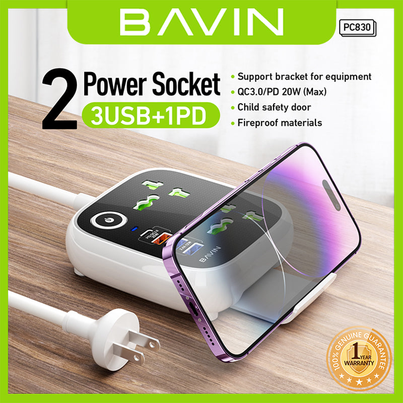 BAVIN PC830 Power Socket with USB PD & QC3.0 Fast Charging