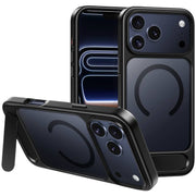 HOCO AS12 MagSafe case with kickstand for iPhone 17 Pro and Pro Max in black.
