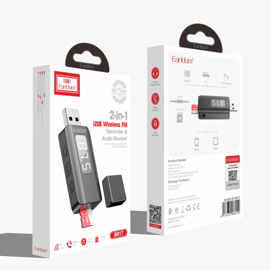 Earldom ET-BR17 Bluetooth Audio Receiver | Wireless AUX Adapter