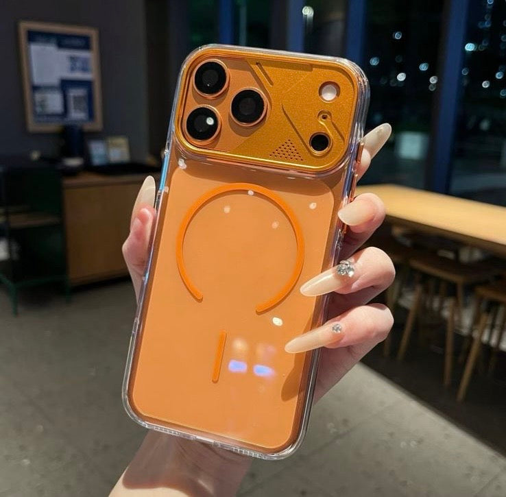 Hard PC transparent phone cover with lens protection frame