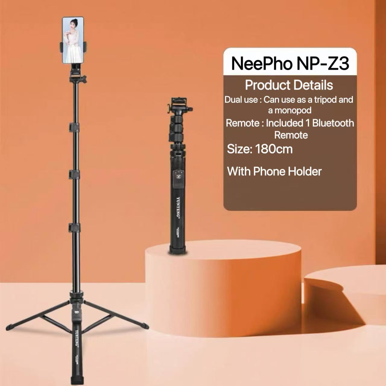 NeoPhone NP-Z3 tripod – lightweight travel stand for vlogging