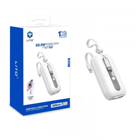 LITO LP06 22.5W 10000mAh Power Bank With Built-In Cable