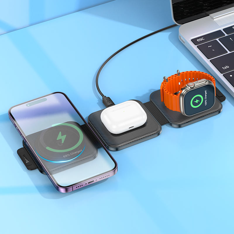 Wireless charger folding 3-in-1 HOCO CQ4