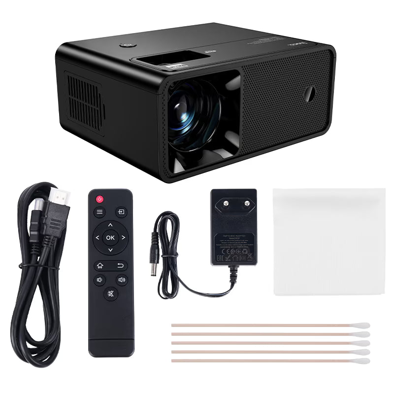HOCO DT6 projector with remote, HDMI cable and power adapter