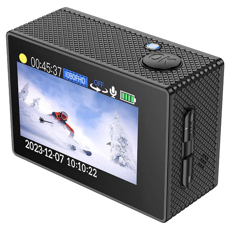 Action Camera 1080p Waterproof – HOCO DV100, 150° Wide, Kit