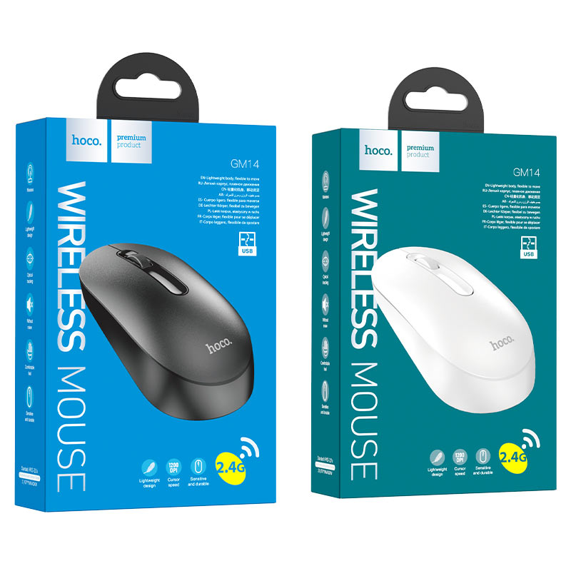 HOCO GM14 Platinum Wireless Mouse – 2.4G, 1200 DPI, 3D Button