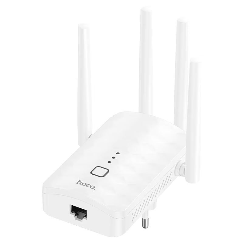 HOCO HI35 Wi-Fi repeater white - 300Mbps 2.4GHz range extender