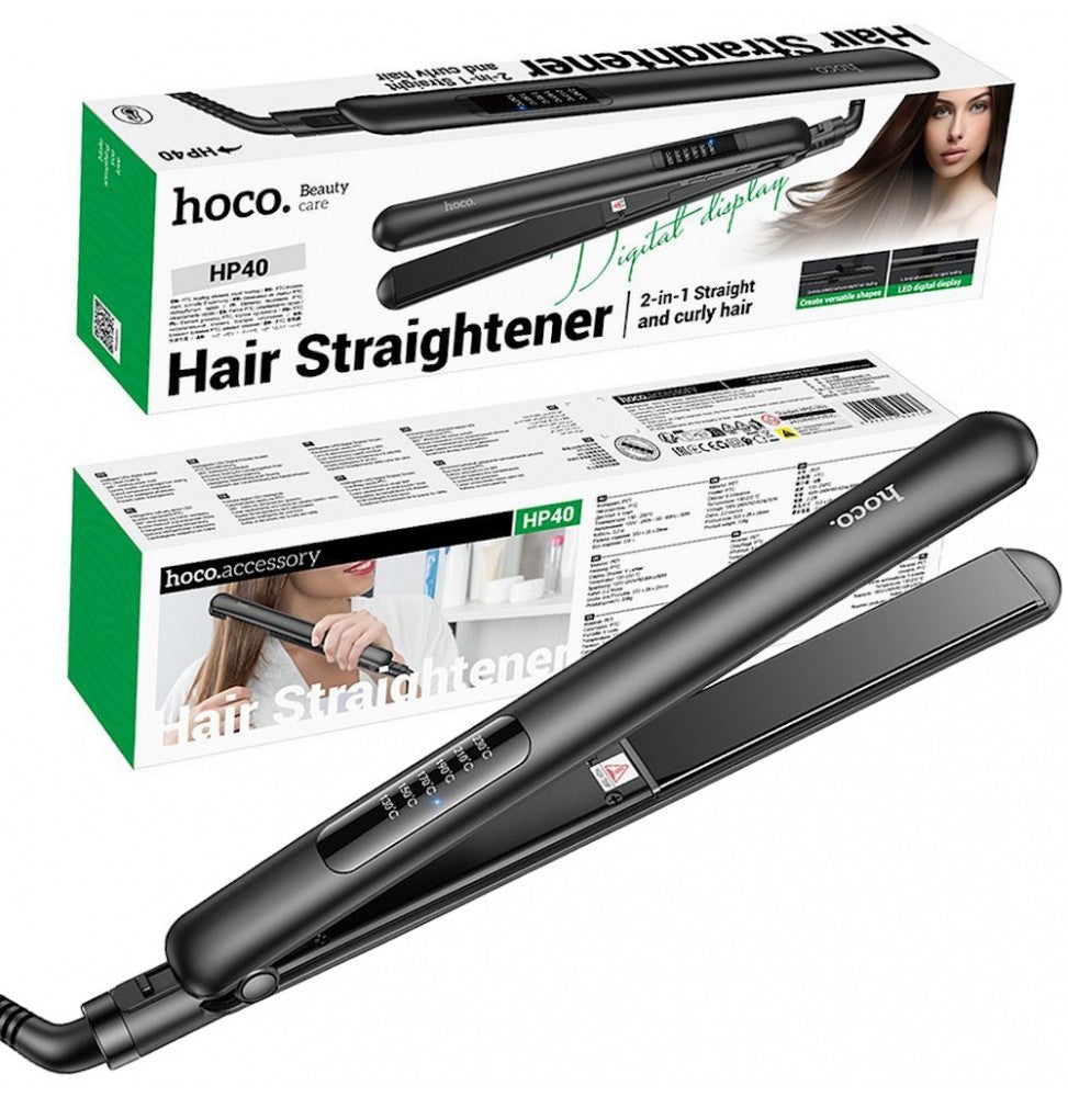 HOCO HP40 Hair Straightener | 15-Second Fast Heating | 6 Temperature Settings