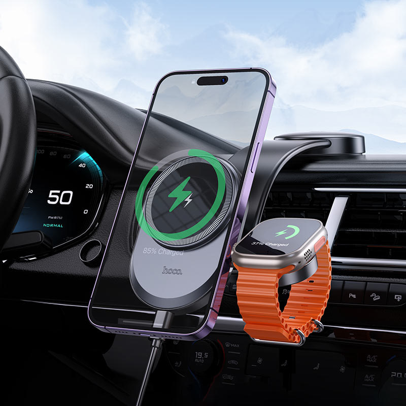 2-in-1 Wireless Car Charger 15W – HOCO HW28 Excelso, Dashboard