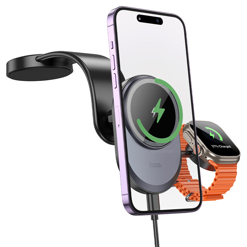 2-in-1 Wireless Car Charger 15W – HOCO HW28 Excelso, Dashboard