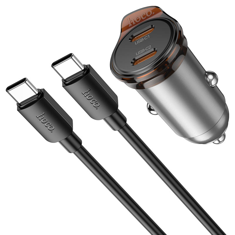 HOCO NZ16B Car Charger Set – Charger and USB-C Cable Overview