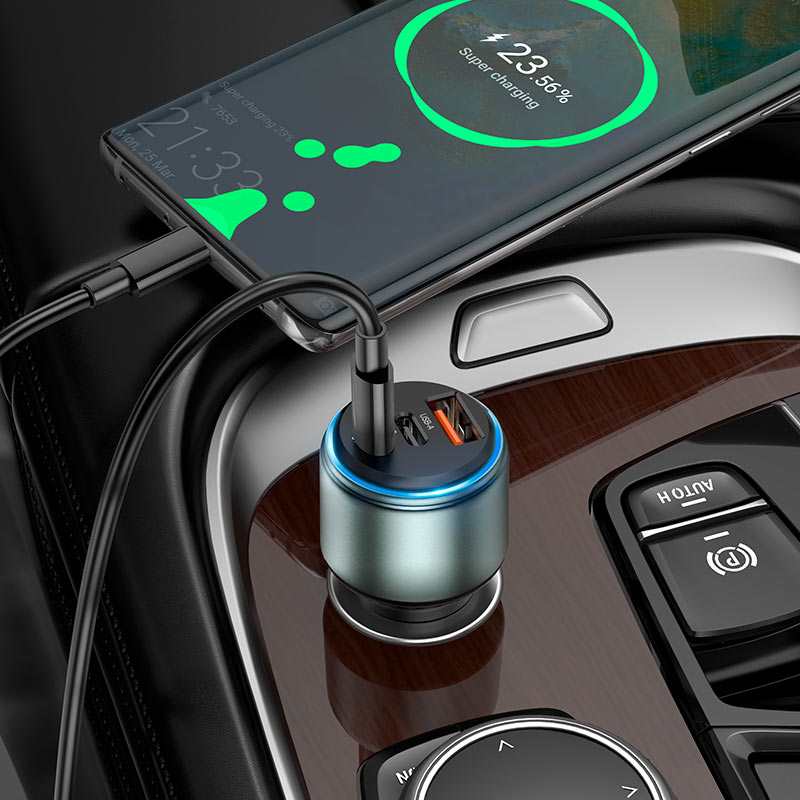 HOCO NZ9 multi port car charging adapter compact design