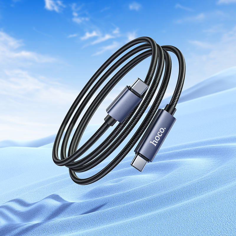 Type-C to Type-C Cable 60W HOCO X112 Favor - LED Display 1M