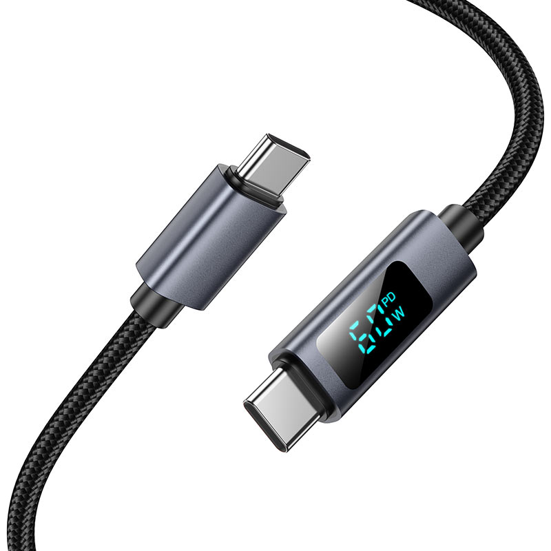 Type-C to Type-C Cable 60W HOCO X112 Favor - LED Display 1M