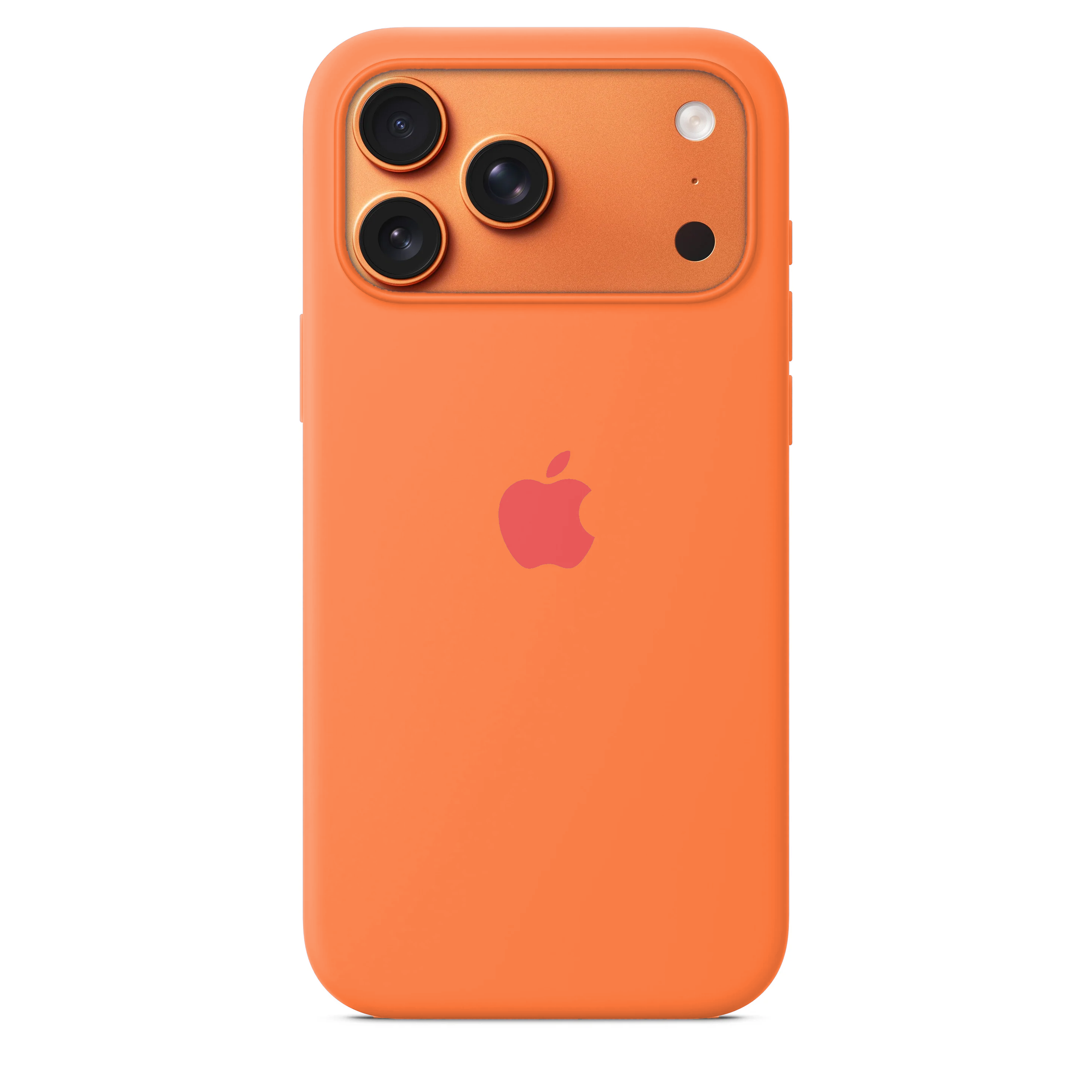 iPhone 17 Pro Max Silicone Case Orange – Microfiber Lined
