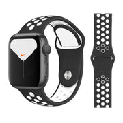 Silicone Nike-style Apple Watch band perforated front view