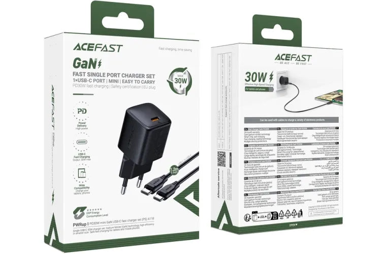 Fast Charge Wall Charger PD30W GaN With Cable ACEFAST A118