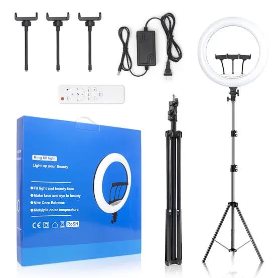 45cm Ring Light with Tripod & Phone Holder – Dimmable & Color Adjustable