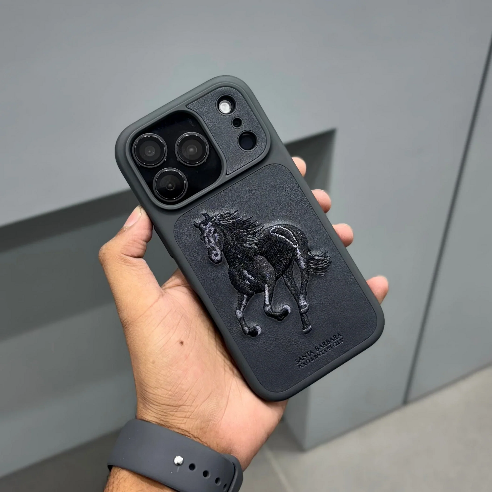 Santa Barbara Polo Boris Series Leather Case - Black