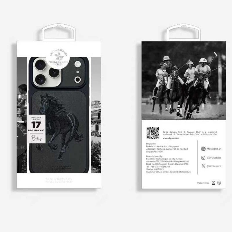 Santa Barbara Polo Boris Series Leather Case - Black