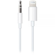 iPhone Lightning to AUX cable front view white