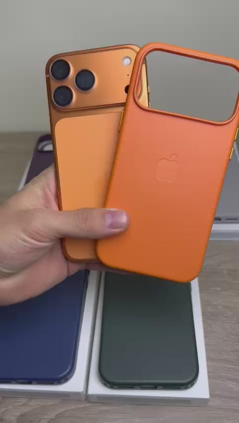Load video: Leather MagSafe Case With Camera Button for iPhone 17 Pro Max