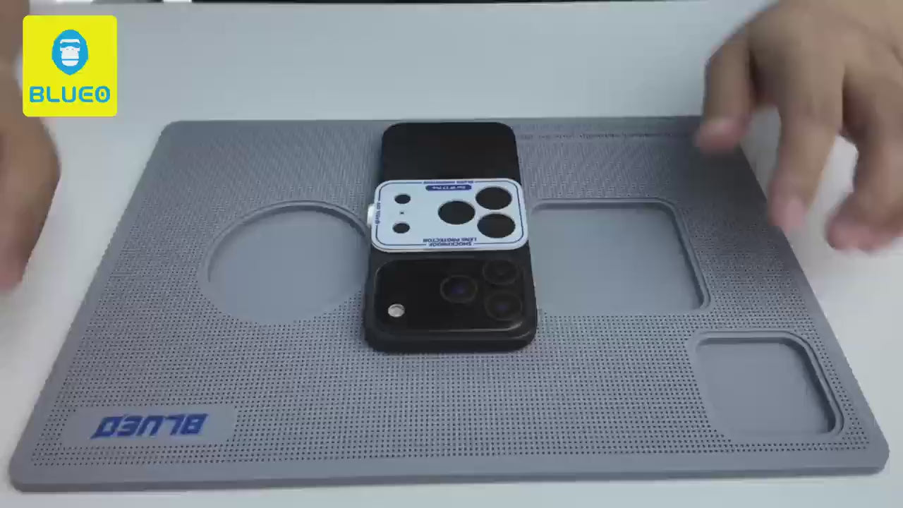 Load video: Blueo Invisible Shock-Resistant Lens Protection Film for iPhone 17 Pro/Pro Max