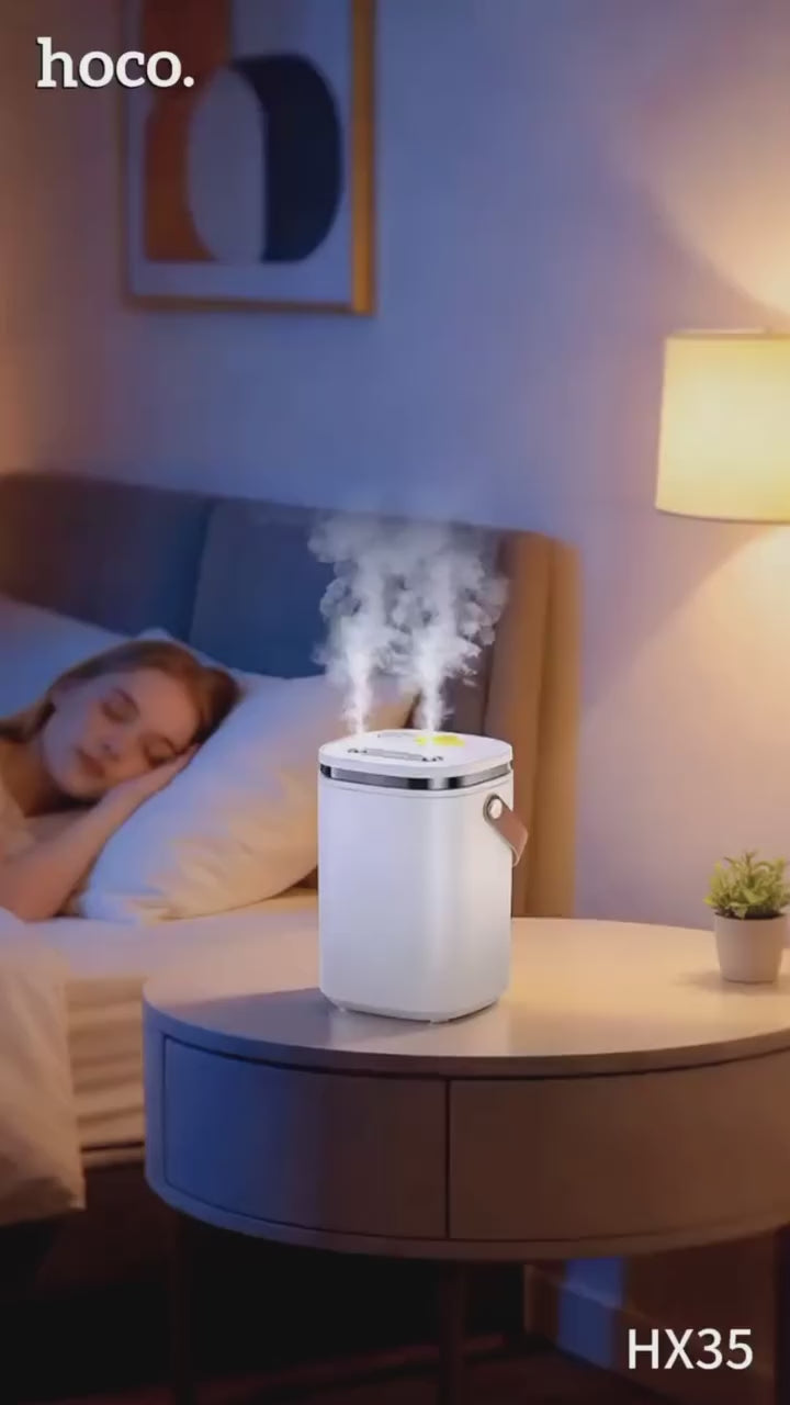 Load video: Dual Spray Portable Humidifier 2L Hoco