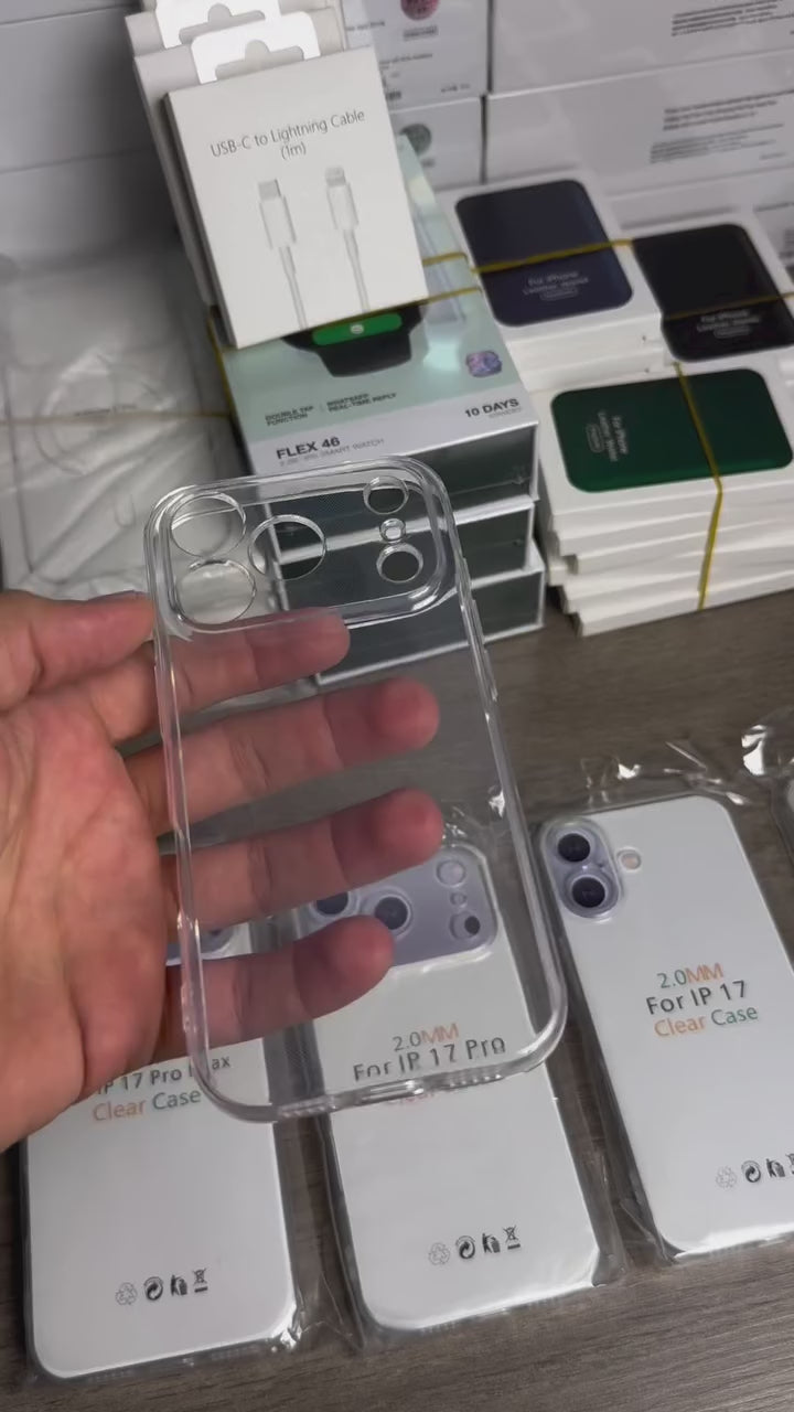 Load video: iPhone 17 Series Full Clear Rubber Case – Shockproof Transparent Cover