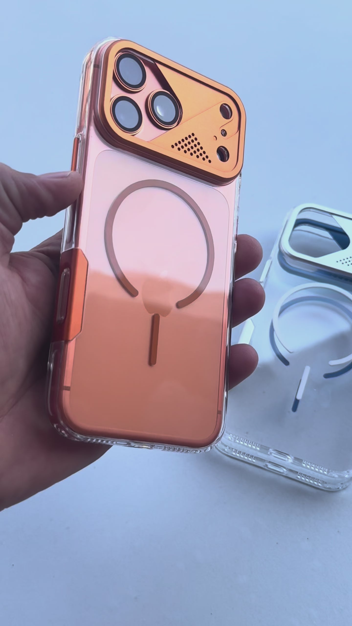 Load video: Shockproof PC Transparent Case with Metal Lens Protection Frame