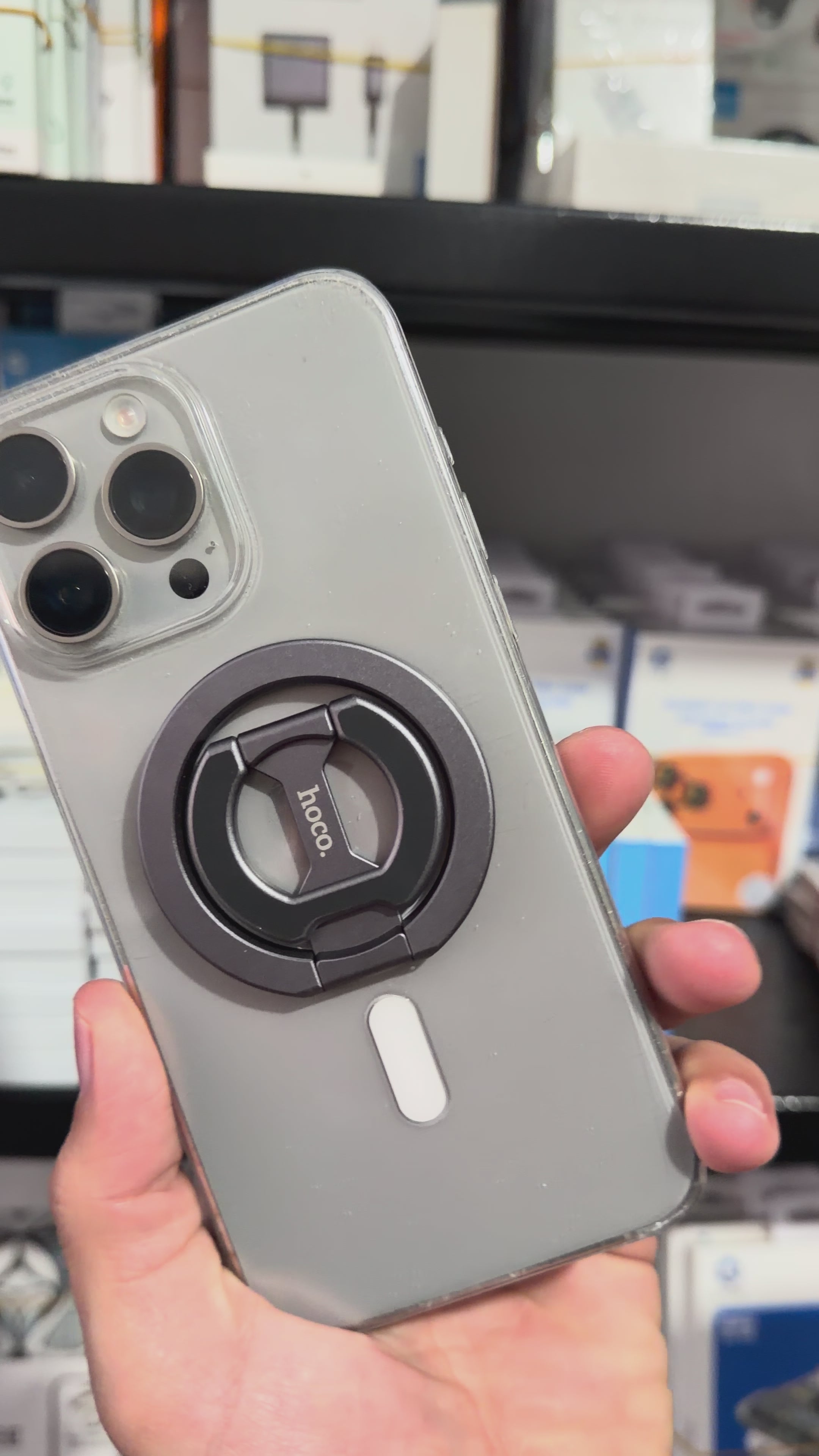 Load video: Magnetic Ring Phone Holder net Grip HOCO GH9