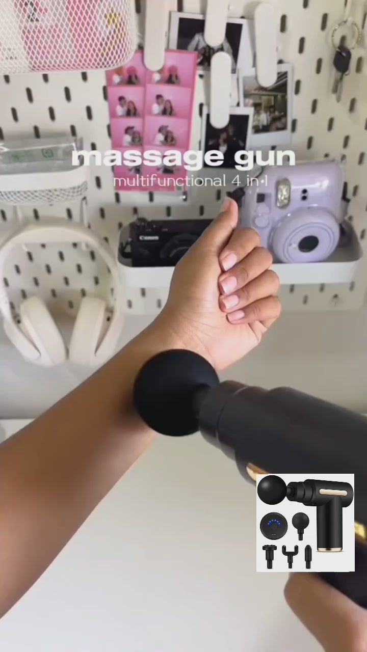 Load video: Multifunctional 4-in-1 Massage Gun – Deep Tissue Muscle Recovery